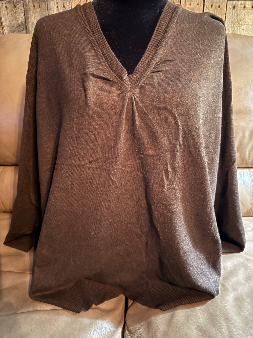 Lane Bryant Men's V-Neck Sweater in Deep Brown